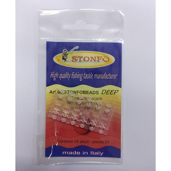 Stonfo Art.66 Beads Deep 8,0mm: Perline Doppio Foro Per Finali Di Pesca (Confezione 24 Pezzi)